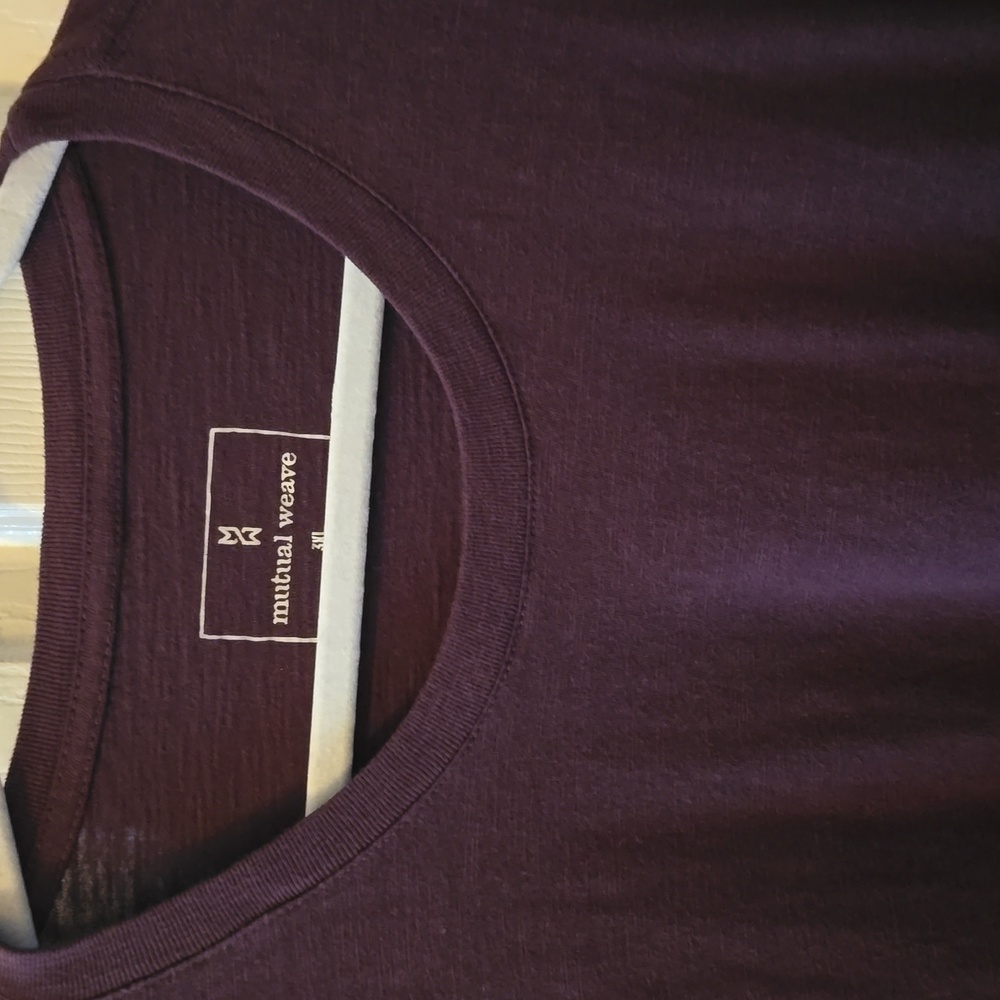 MUTUAL WEAVE BRAND MEN'S BIG & TALL BURGUNDY SHORT SLEEVE TEE-SHIRT SIZE 3XL